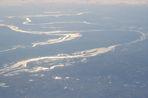 [Picture: Frozen river from the air]