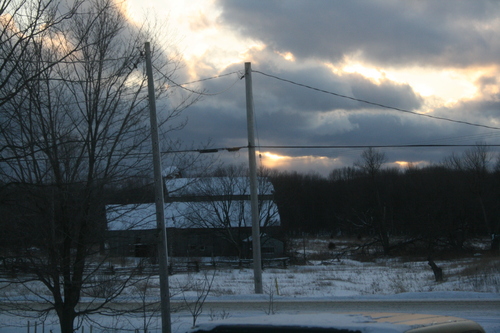 [Picture: Sunset over the barn]