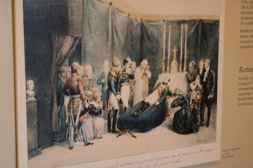 [Picture: Napoleon on his death bed.]