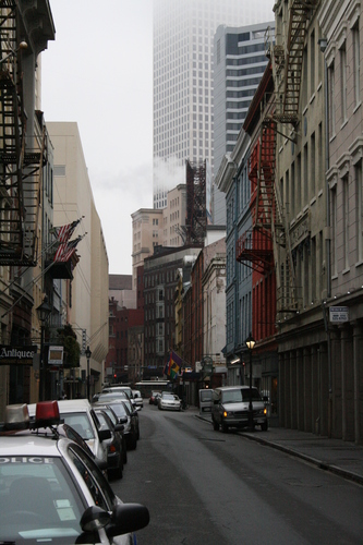 [Picture: Chartres Street: old and new]