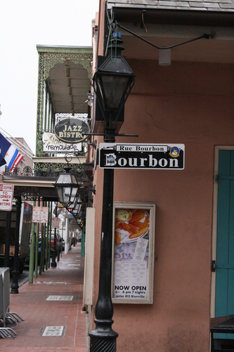 [Picture: Bourbon Street lamppost]
