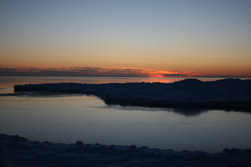 [Picture: Promontory at sundown]