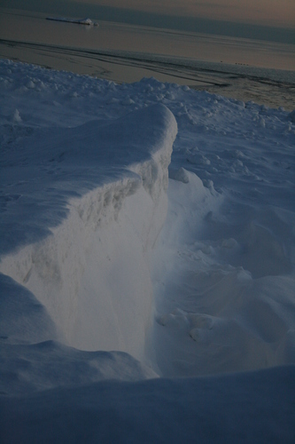 [Picture: Snowbank and trough 2]