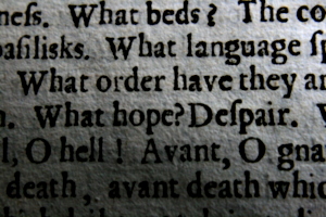 [picture: Closeup words 5: What order have they... What hope? Despair.]