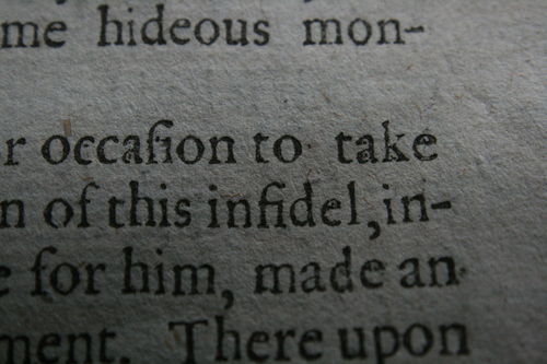 [Picture: Closeup words 1: of this infidel]