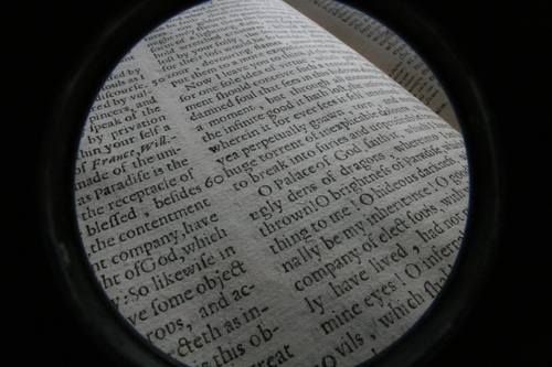 [Picture: Closeup words 11: company of elect souls (wide-angle fish-eye)]