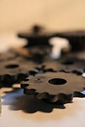 [Picture: Cogs 12: front in focus, narrow depth of field]