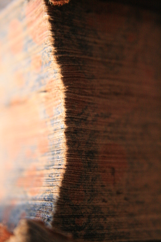 [Picture: Corner of a 1663 leather-bound book 3]