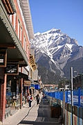 [Picture: Banff Ave with Boutique Stores]