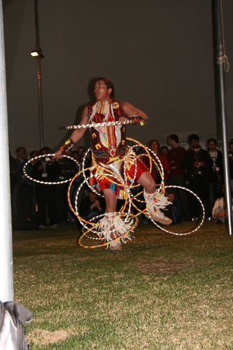 [Picture: Native hoop dancer (with flash)]