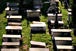 [picture: Jewish Cemetary 26: table-top tombs]