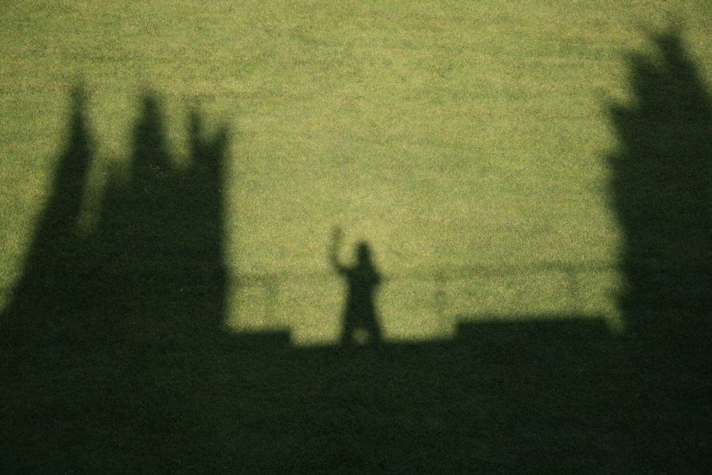 [Picture: Waving from the city wall 1]