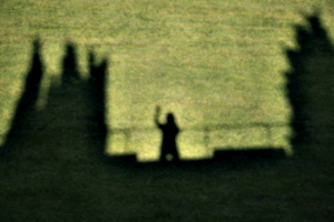 [Picture: Waving from the city wall 1]