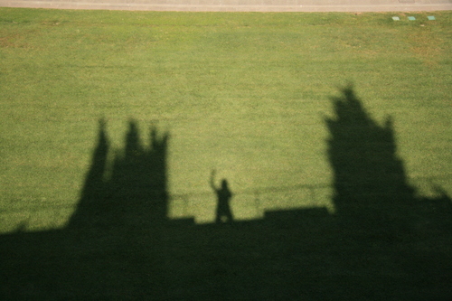[Picture: Waving from the city wall 2]