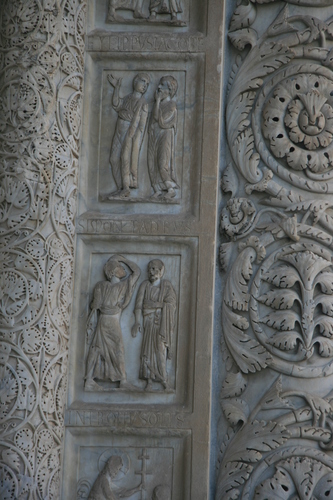 [Picture: Carved Baptistry Entrance side-panels]