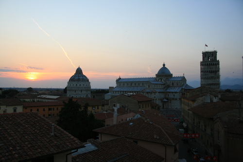 [Picture: View from the Hotel Balcony 2: Pisa Sunset]