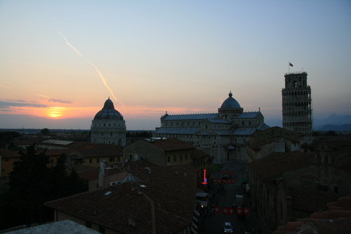 [Picture: View from the Hotel Balcony 3: Pisa Sunset]