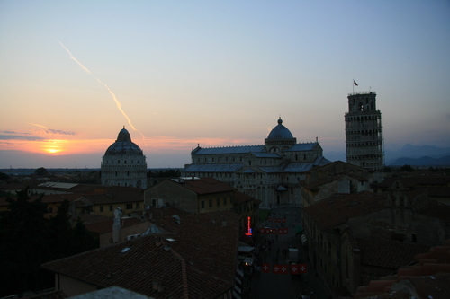 [Picture: View from the Hotel Balcony 4: Pisa Sunset]