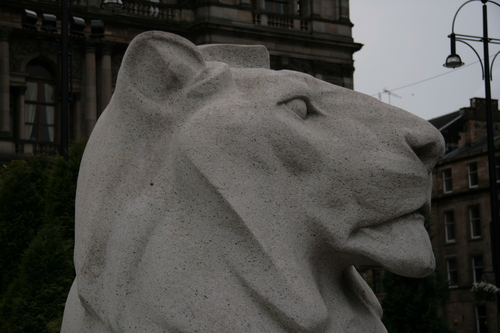 [Picture: George Square 3: Stone lion 1]