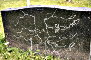 [picture: Tombstone with a map]