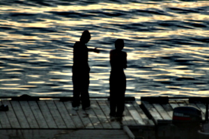 [picture: Youths on the dock 1]