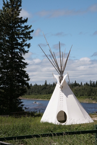 [Picture: Teepee beside the River 2]