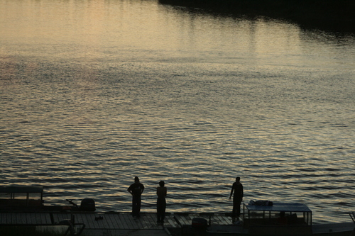 [Picture: Youths on the dock 2]