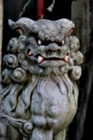 [picture: Guardian temple lion on the other side]