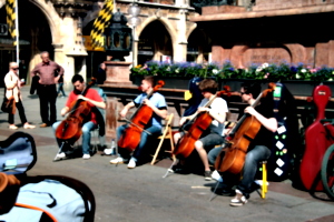 [picture: Busking Cellists 1]