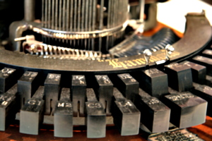 [picture: Hammond 1 (1881) 3: close-up of typewriter keys 1]