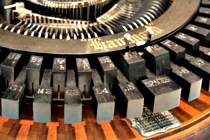 [picture: Hammond 1 (1881) 4: close-up of typewriter keys 2]