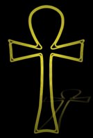 [picture: Gold ankh cross with perspective shadow]