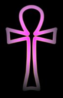 [picture: black and pink ankh]